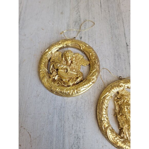 Golden Circle Angel cherub set ornament Xmas religious - Picture 3 of 5